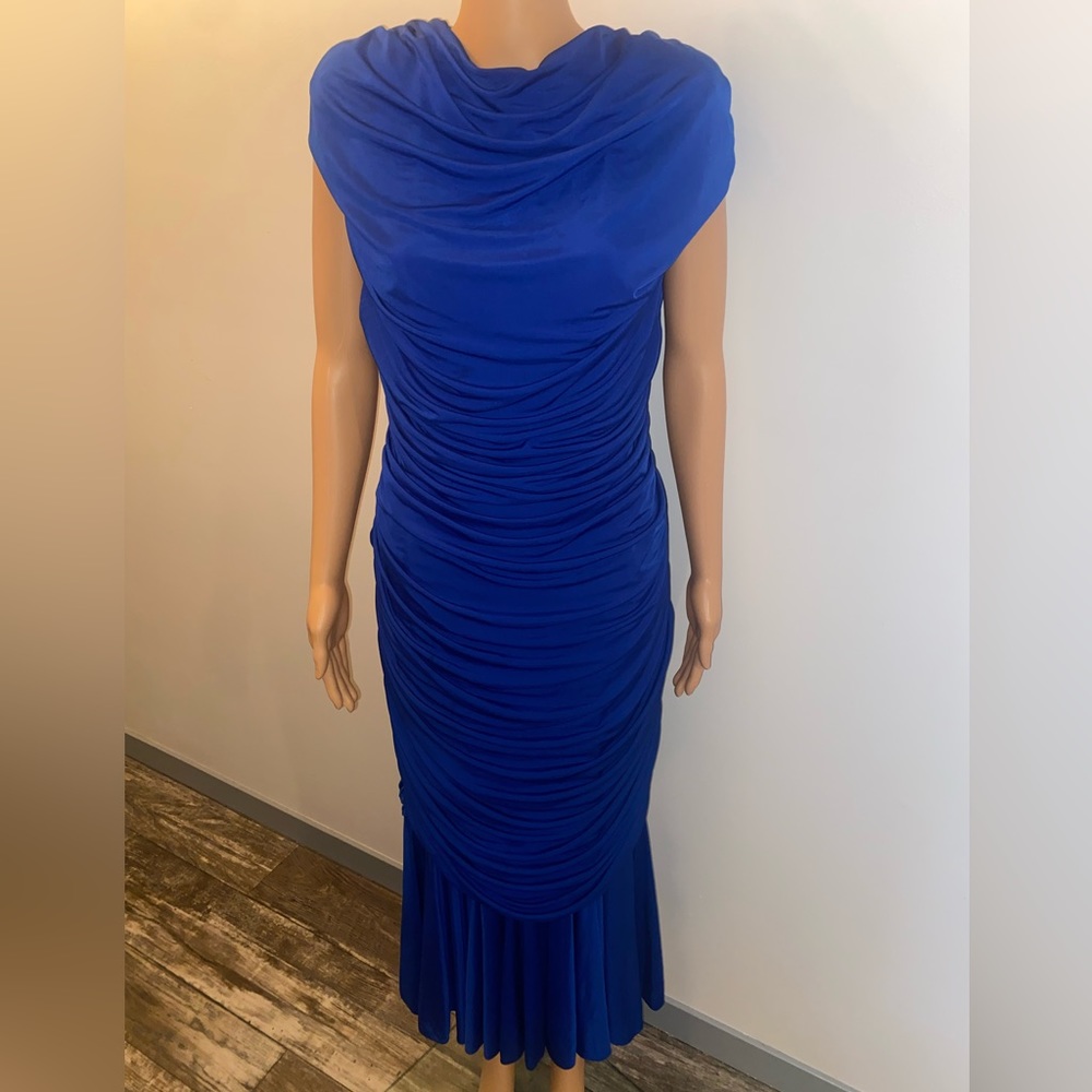 Casadei Vintage Royal Blue Jersey Dress, Size 10